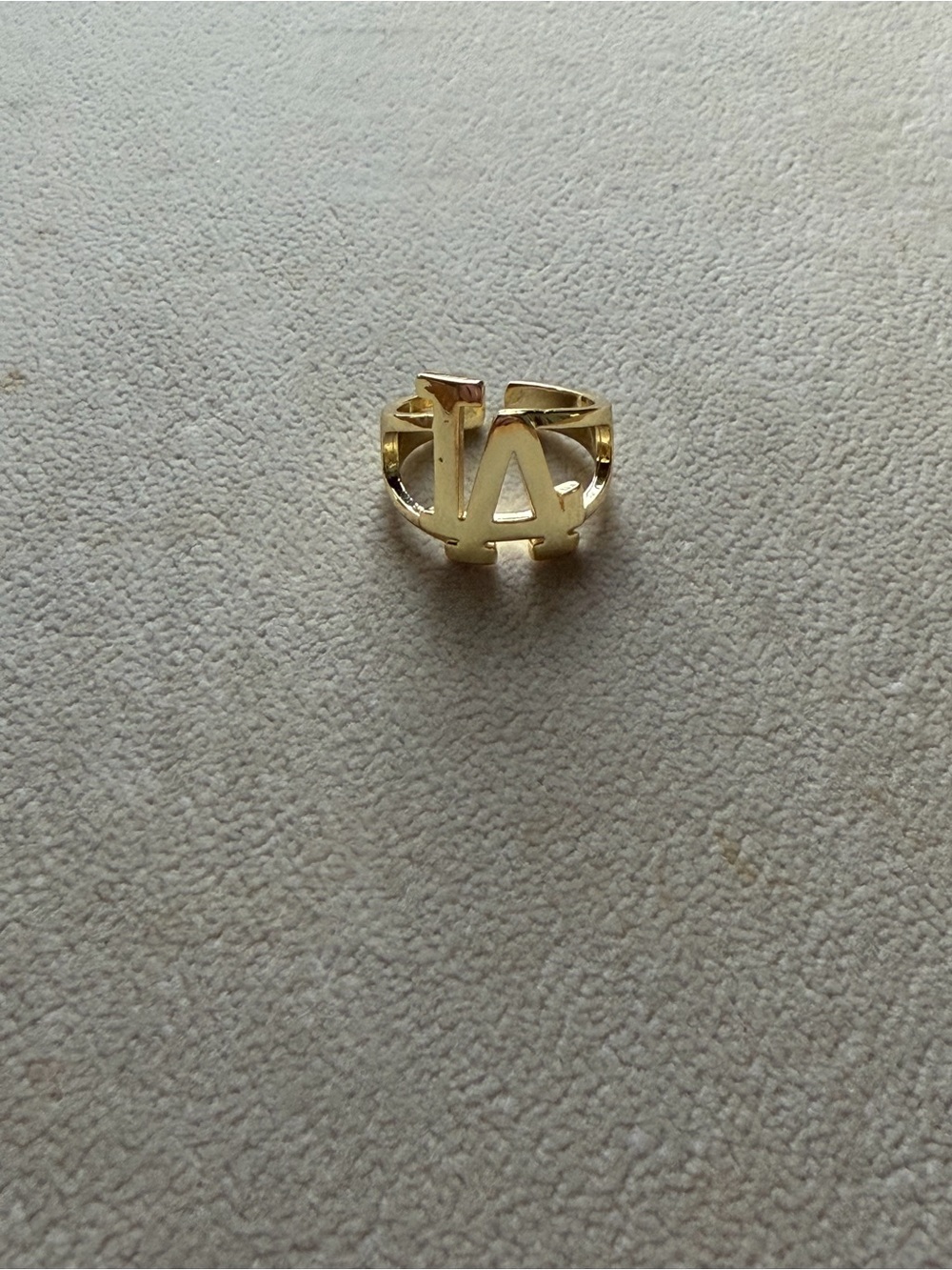 Gold Letter 'LA' Statement Ring - Women's Fashion Jewelry